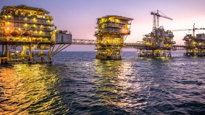 Instalación petrolera de Aramco en el Golfo Pérsico.