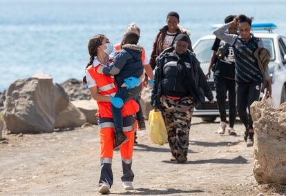 Un grupo de inmigrantes llegaba a Arrieta (Lanzarote) el 18 de septiembre.