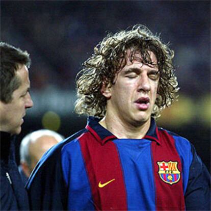 Puyol se retira el miércoles tras lesionarse. /