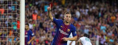 Deulofeu festeja un tanto en el pasado Joan Gamper. 