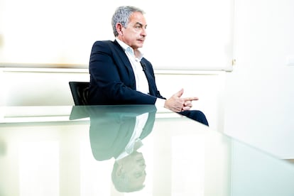 Zapatero, en un momento de la entrevista.