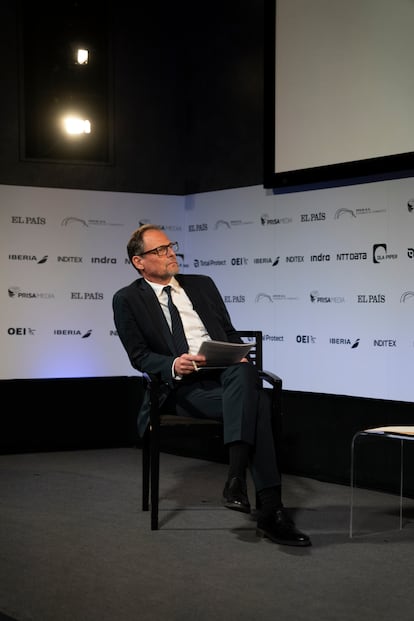 Jan Martínez Ahrens, director de EL PAÍS América, moderó el panel sobre Liderar la innovación en la economía global, este 24 de septiembre en el Paley Center for Media de Nueva York.