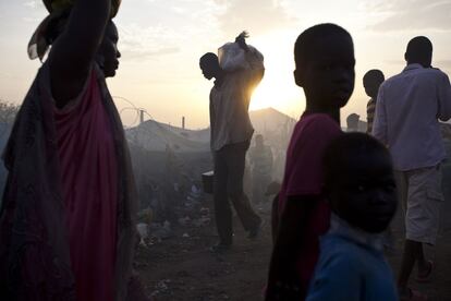 Ambiente en un campamento de desplazados internos de la Misión de las Naciones Unidas de Sudán del Sur, en Malakal.