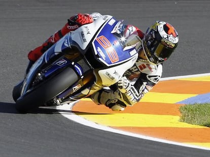 El piloto Jorge Lorenzo durante el Gran Premio de Valencia