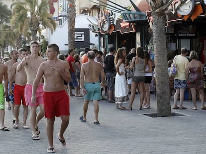 Tourists on the streets of Benidorm.