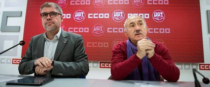 Los l&iacute;deres de CCOO y UGT, Unai Sordo y Pepe &Aacute;lvarez.