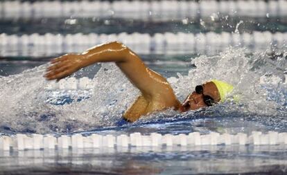 Belmonte, durante la tercera jornada de los campeonatos nacionales de natación que se disputan en Pontevedra