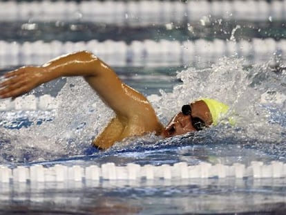 Belmonte, durante la tercera jornada de los campeonatos nacionales de natación que se disputan en Pontevedra