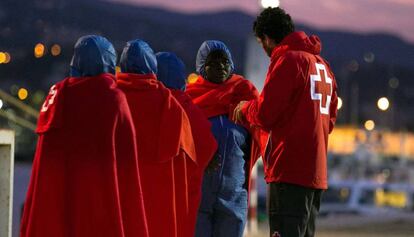 333 inmigrantes que fueron rescatados de seis pateras en el mar de Alborán llegaron al puerto de Málaga el pasado día 15 de enero.