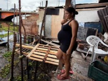 Mujer embarazada en Recife, Brasil.