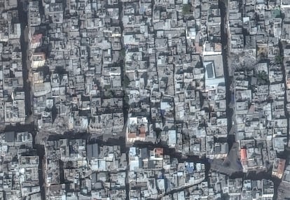 Imagen satélite del área antes del bombardeo