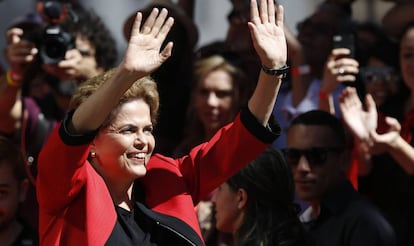 Dilma no ato de Primeiro de Maio em São Paulo.