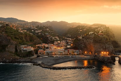 Aerial view of Ponta do Sol, Madeira, where a group of digital nomads have settled