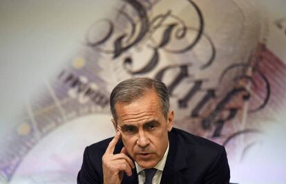 El gobernador del Banco de Inglaterra, Mark Carney, este martes.