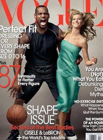 James y Bündchen, en la portada de <i>Vogue.</i>