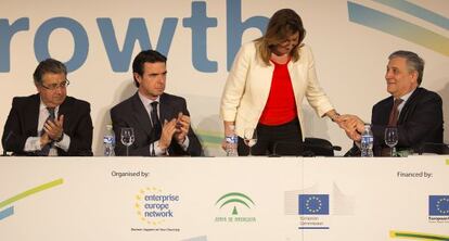 Juan Ignacio Zoido, José Manuel Soria, Susana Díaz y Antonio Tajani.
