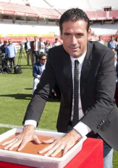Palop, en 2013, durante su despedida como portero del Sevilla.