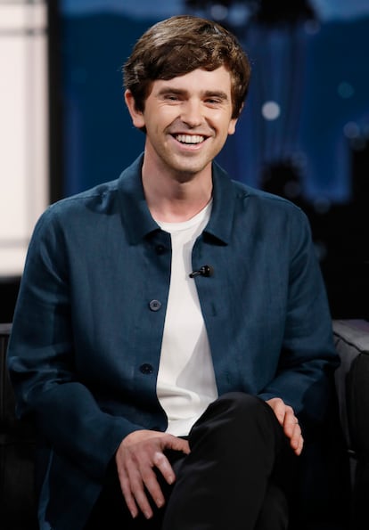 Freddie Highmore no programa de Jimmy Kimmel, em 27 de setembro. 