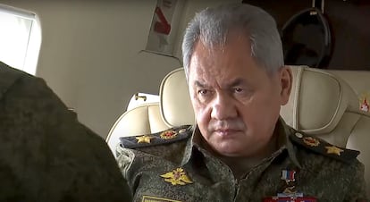 El ministro de Defensa ruso, Serguéi Shoigú, en una imagen de un vídeo de su ministerio de Defensa, el pasado 16 de febrero.