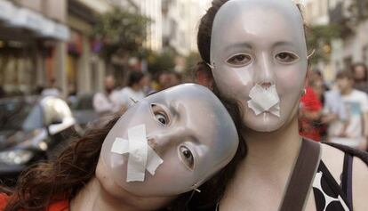 Protesta contra los recortes en política cultural en Galicia.