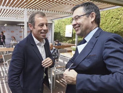 Sandro Rosell i Josep Maria Bartomeu, en una imatge d'arxiu.