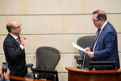 Carlos Camargo, durante la juramentación en el Congreso de la República.