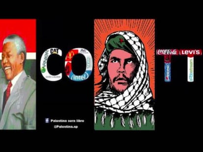 Imagen de la cuenta eliminada de Facebook @Palestine.sp que muestra la palabra 