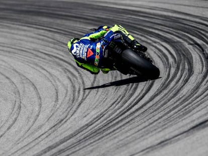 Valentino Rossi, en el circuito de Alemania.