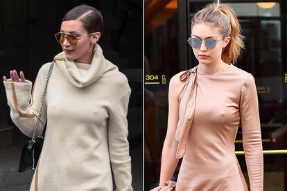 Las hermanas Hadid suelen pasearse por la ciudad siguiendo la tendencia.