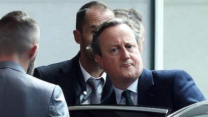 El ministro de exteriores del Reino Unido, David Cameron, tras la reunión en Bruselas, este viernes en Bruselas.