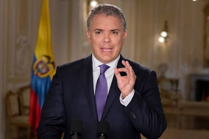 Duque durante la alocución presidencial sobre la JEP.