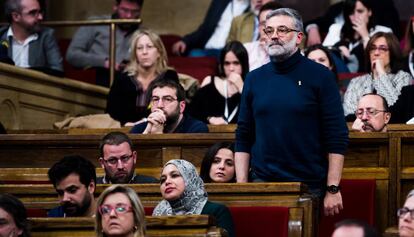 Carles Riera, en el pleno de investidura este jueves.