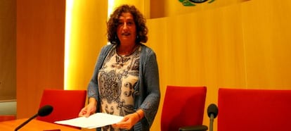 La concejala de Fiestas, Itziar Urtasun, minutos antes de presentar el balance.