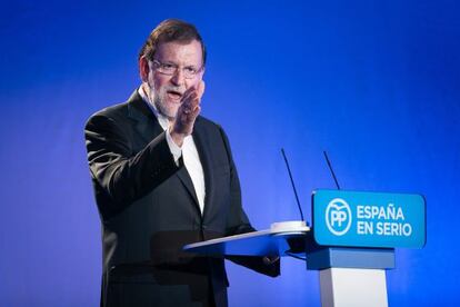 Rajoy en el acto de presentaci&oacute;n de los candidatos al 20-D. 
 