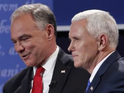 Candidato republicano à vice-presidência evita defender o magnata contra os ataques do democrata Tim Kaine