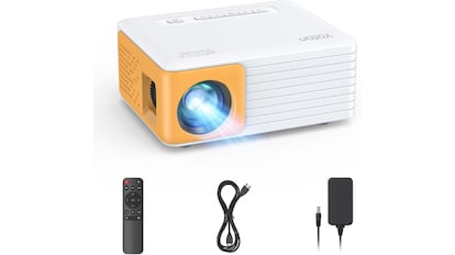 Mini proyector portátil Full HD 1080P, compatible con móviles, teléfonos, PC, PS5 y Xbox. Entradas USB, HDMI, SD, AV.