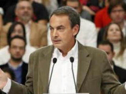 El presidente del Gobierno, José Luis Rodríguez Zapatero, durante el acto central 'Nuevas Energías'