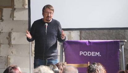 Xavier Domènech, en un acto de Podem.