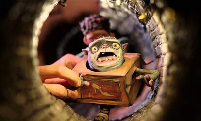 Momento del rodaje de Boxtrolls