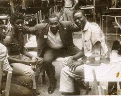 Sarah Vaughan, Bebo Valdés y Nat King Cole en Tropicana a finales de los años cincuenta.