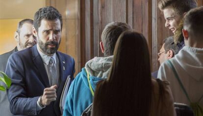 Roger Torrent, aquest matí, en el Parlament