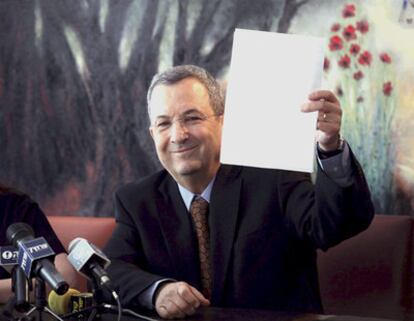 El ministro de Defensa, Ehud Barak, durante una conferencia de prensa en Jerusalén.