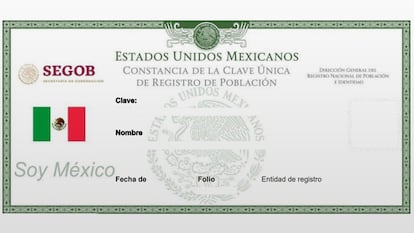 Diseño de la Clave Única de Registro de Población actualmente.