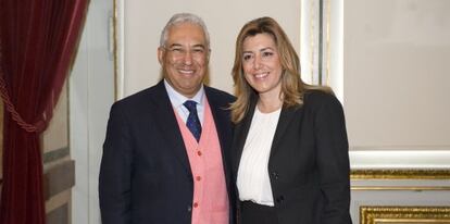 Susana Díaz y el alcalde de Lisboa, Antònio Costas.