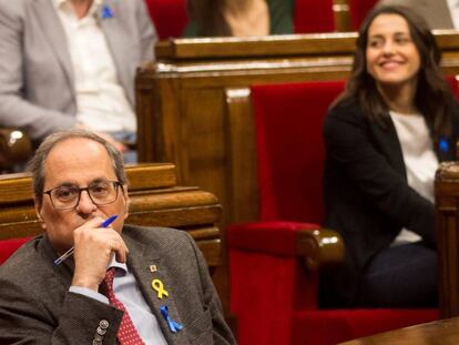 Quim Torra esta semana en el debate de la moción impulsada por el PSC. 