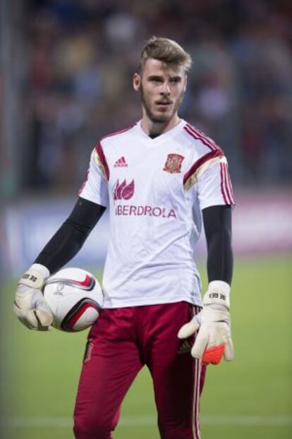 De Gea, en el entrenamiento de la Selección.