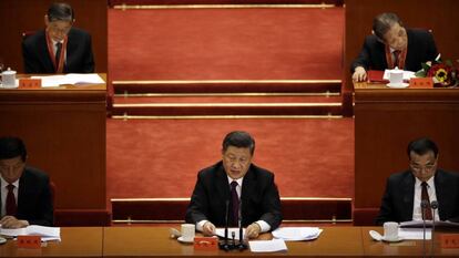 El presidente chino, Xi Jinping, durante la conmemoración del 40 aniversario del proceso de reforma y apertura del país, en Beijing.