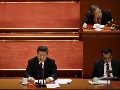 El presidente chino, Xi Jinping, durante la conmemoración del 40 aniversario del proceso de reforma y apertura del país, en Beijing. 
