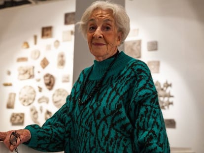 Ida Vitale, en la inauguración de la muestra del Centro Cultural de España en Montevideo.