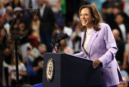 La candidata presidencial demócrata, Kamala Harris, durante el evento de Las Vegas.